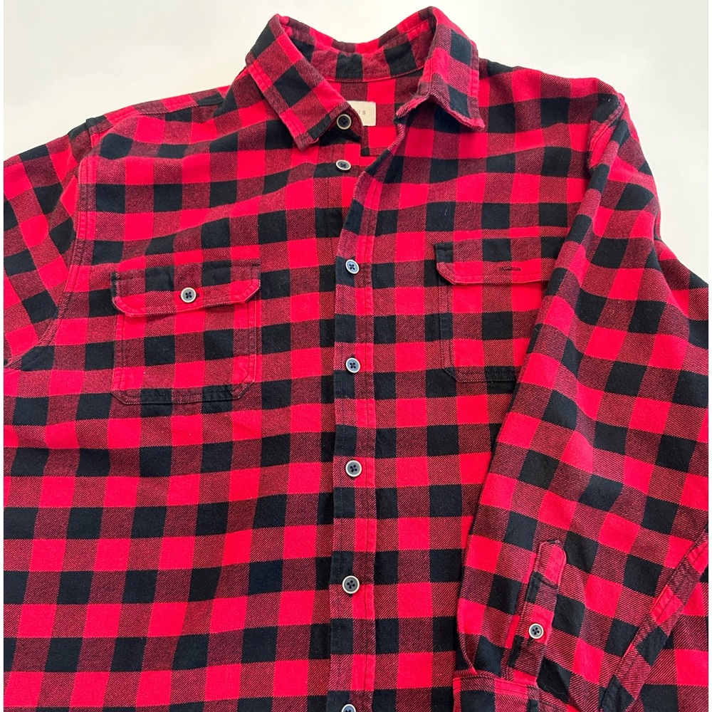 JACHS flannel red black thick sz xl button down shirt rare